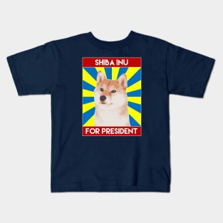 Shiba Inu For President (Red) Kids T-Shirt